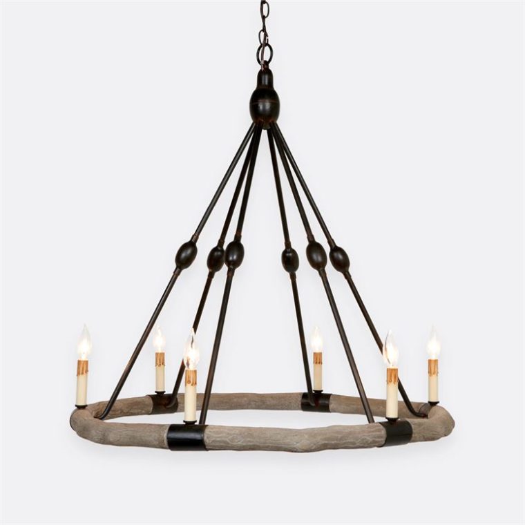 Rustic Faux Bois Chandelier