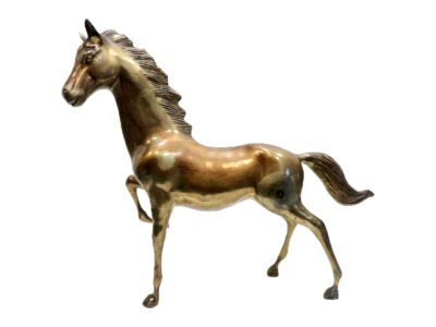 Large Vintage Brass Horse Sculpture
