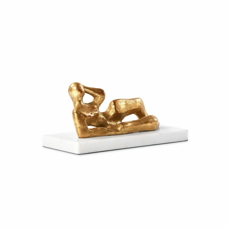 Reclining Iron and Marble Statue