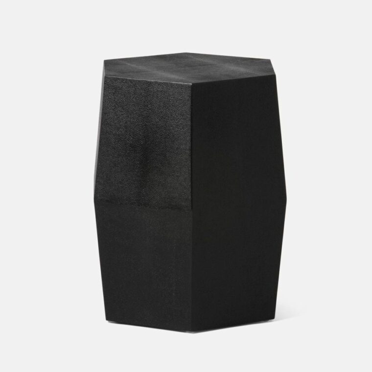 Dary Hexagonal Faux Shagreen Stool