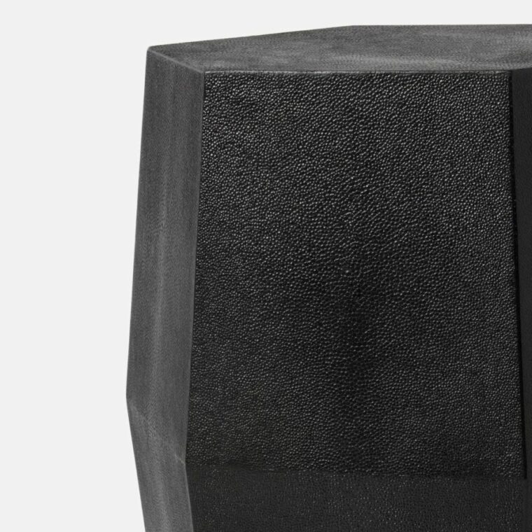 Dary Hexagonal Faux Shagreen Stool