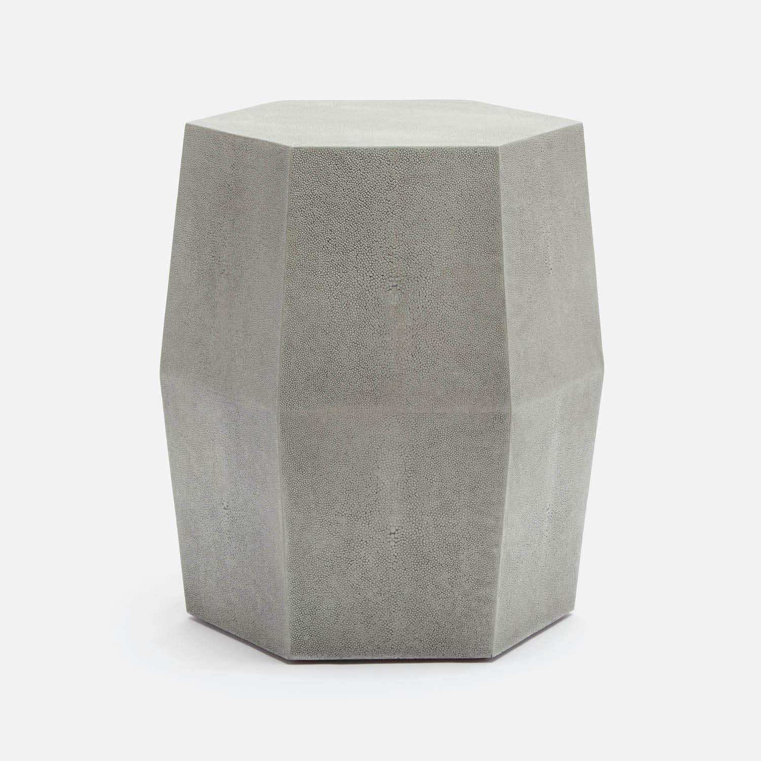 Dary Hexagonal Faux Shagreen Stool - Mecox Gardens