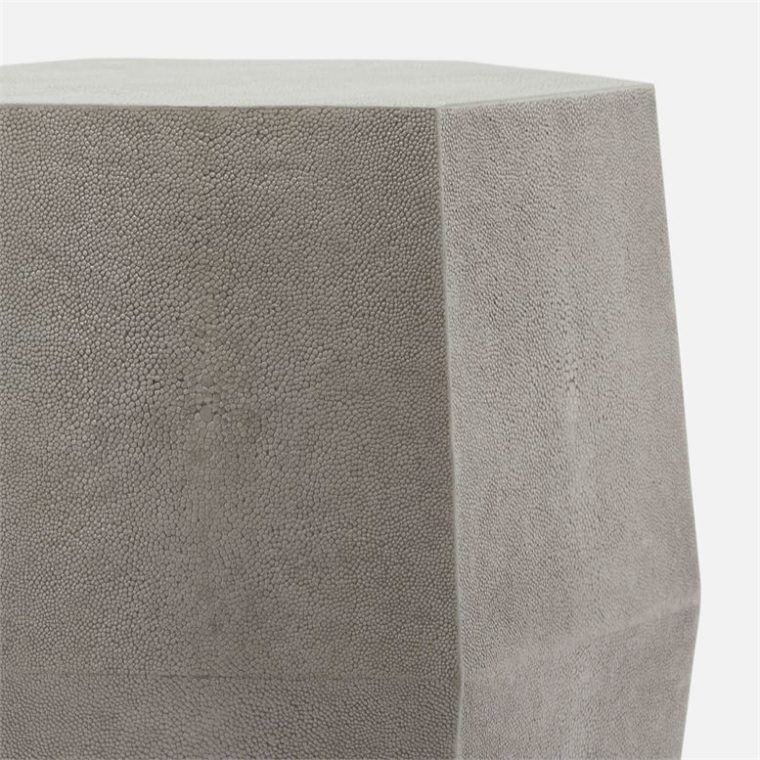 Dary Hexagonal Faux Shagreen Stool - Image 3