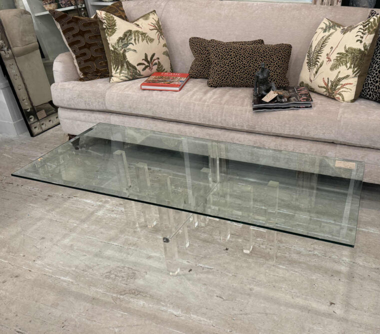 Vintage Rectangular Lucite Coffee Table - Image 7