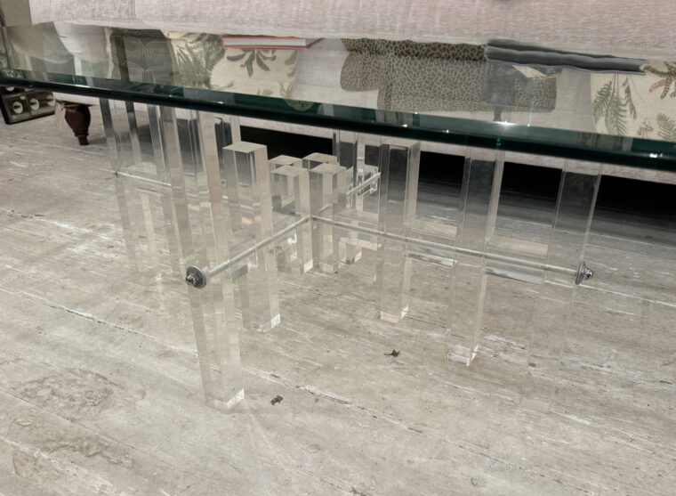 Vintage Rectangular Lucite Coffee Table - Image 8