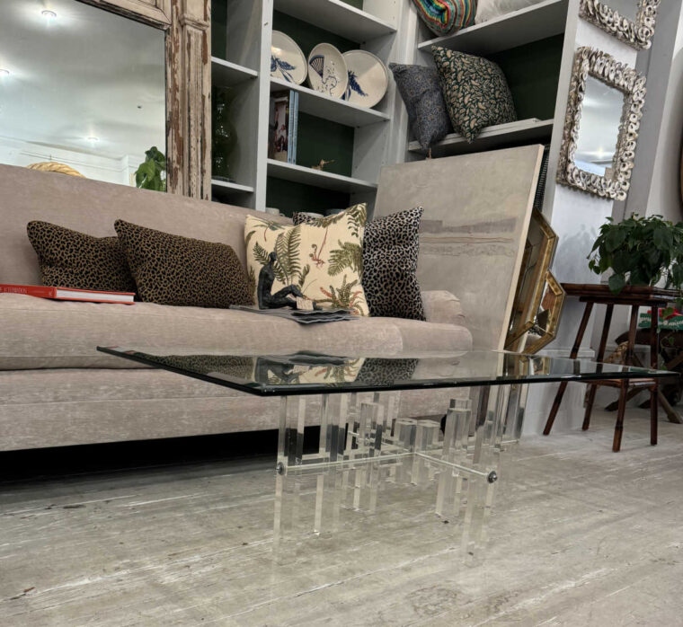 Vintage Rectangular Lucite Coffee Table - Image 9