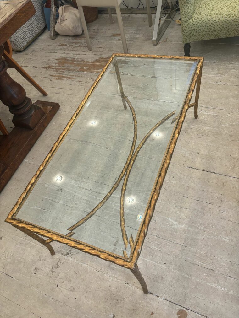 Gilded Metal Twist Coffee Table - Image 3