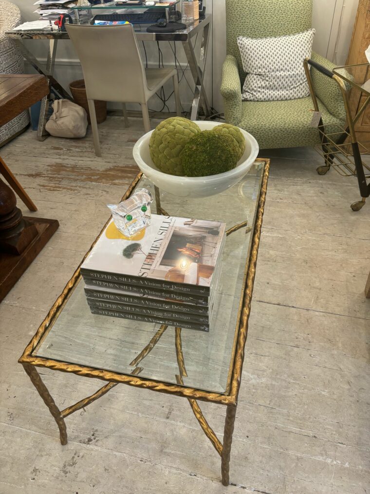 Gilded Metal Twist Coffee Table - Image 4