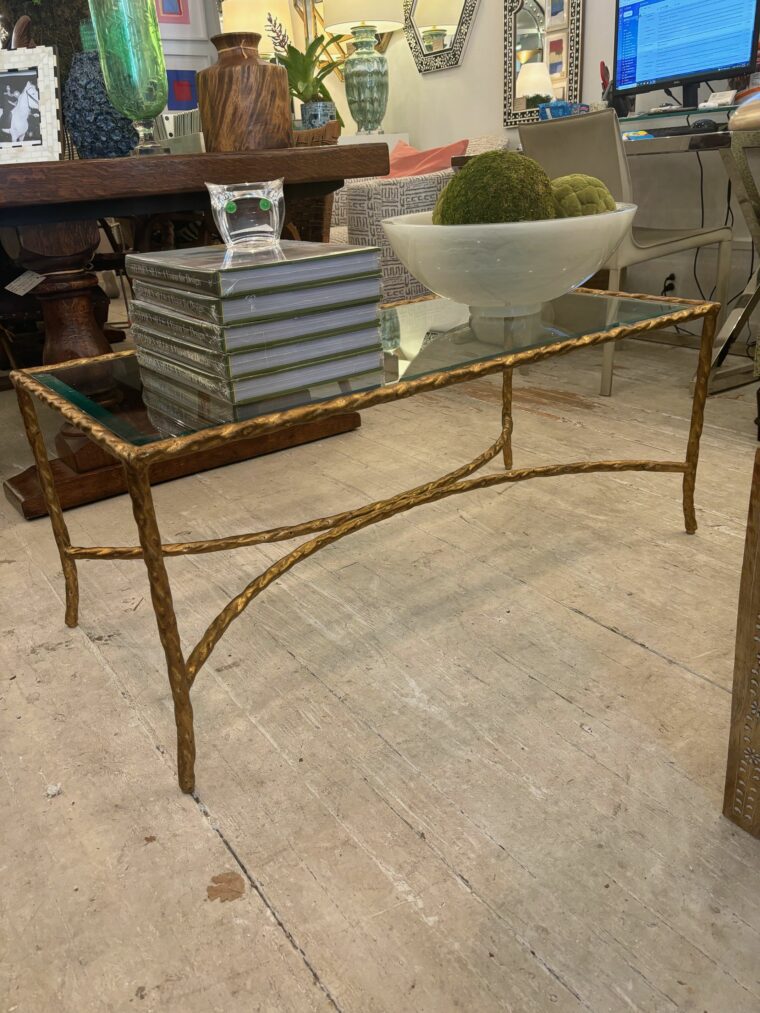 Gilded Metal Twist Coffee Table - Image 5