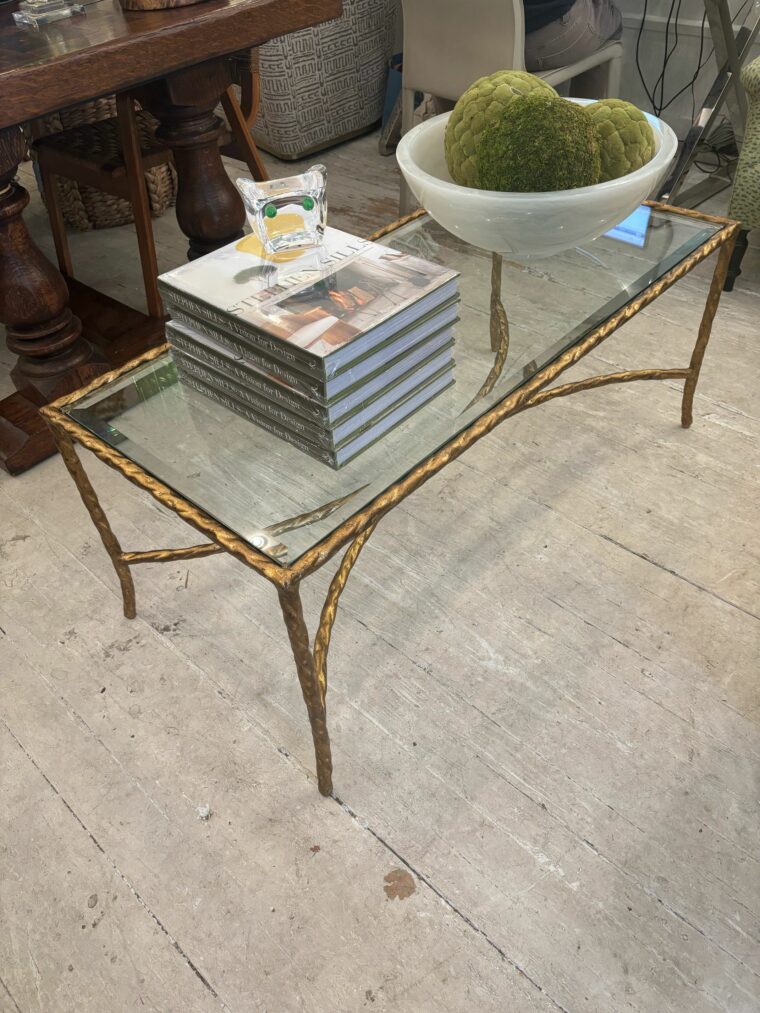 Gilded Metal Twist Coffee Table - Image 6