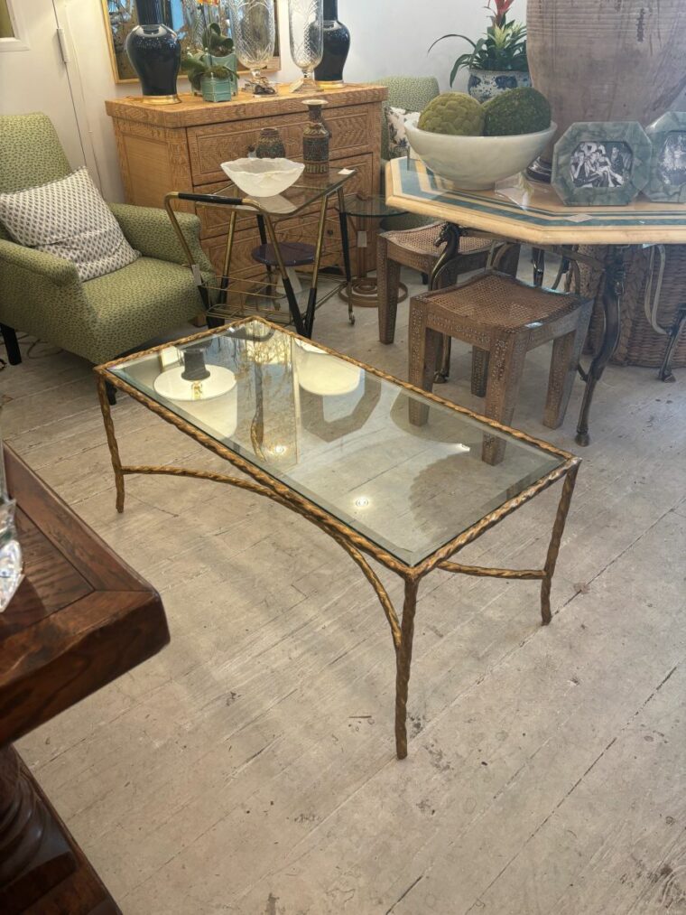 Gilded Metal Twist Coffee Table - Image 7