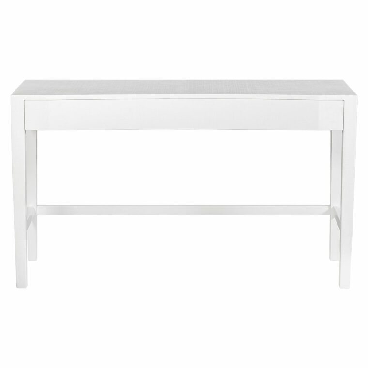 Fabre Pristine White Faux Raffia Desk - Image 2