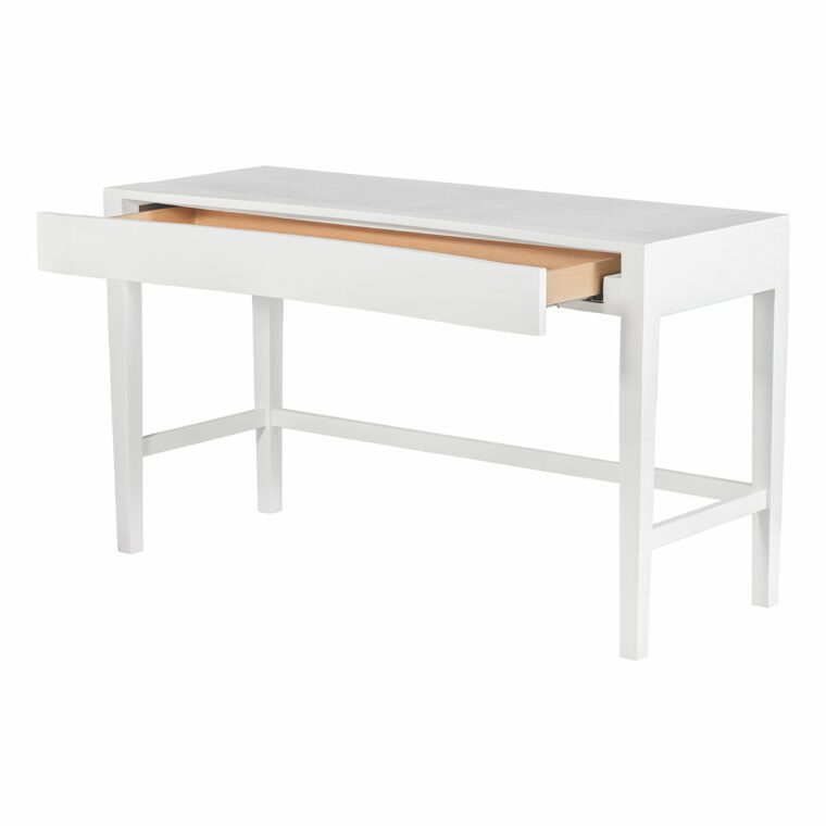 Fabre Pristine White Faux Raffia Desk - Image 3