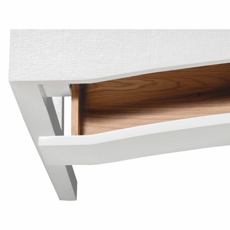 Fabre Pristine White Faux Raffia Desk - Image 4