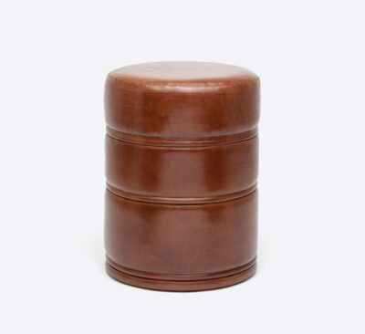 Campbell Cylindrical Leather Stool