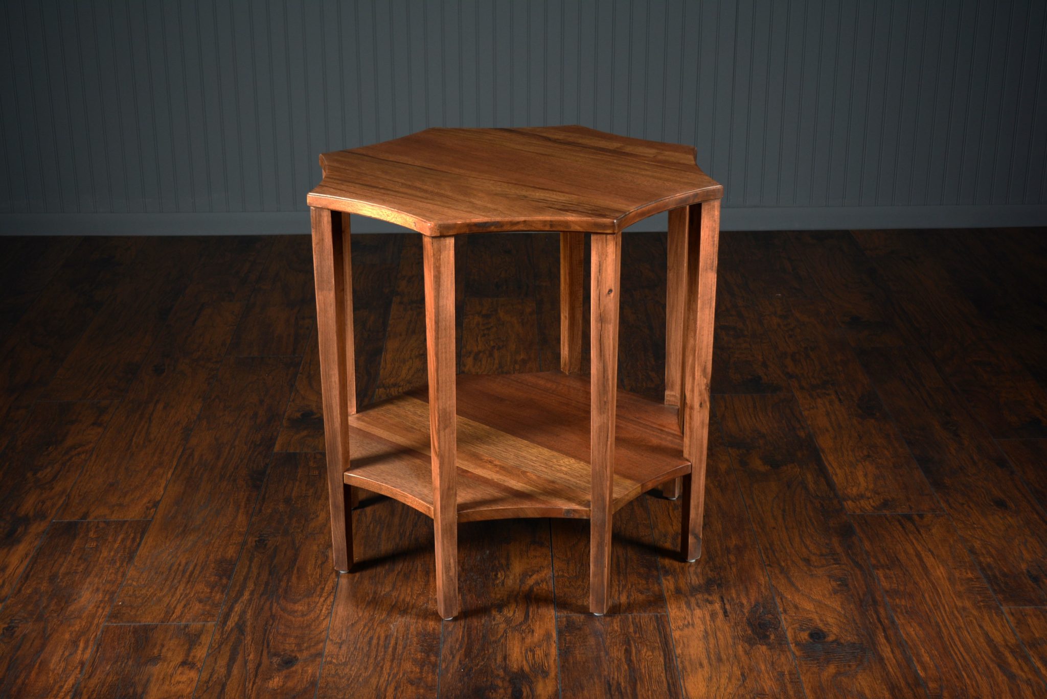 Octagonal Walnut Side Table Mecox Gardens