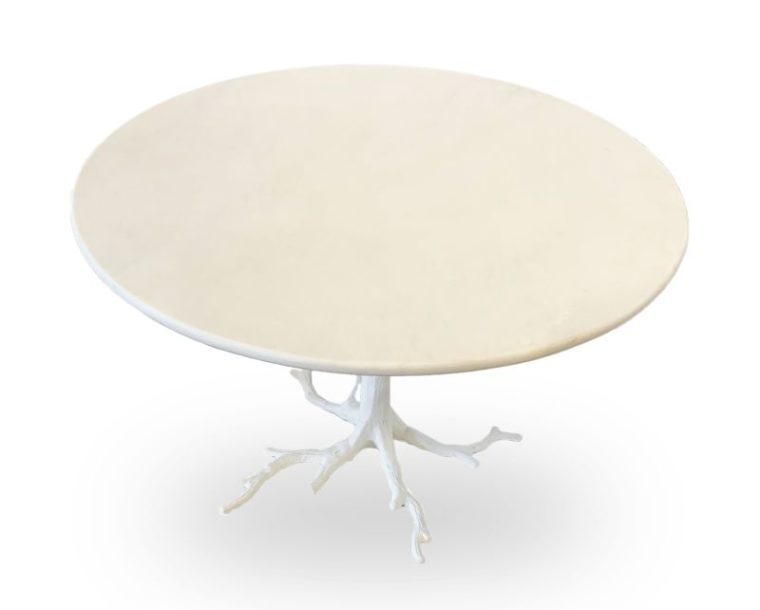 Faux Bois Marble and Iron Table - Image 3