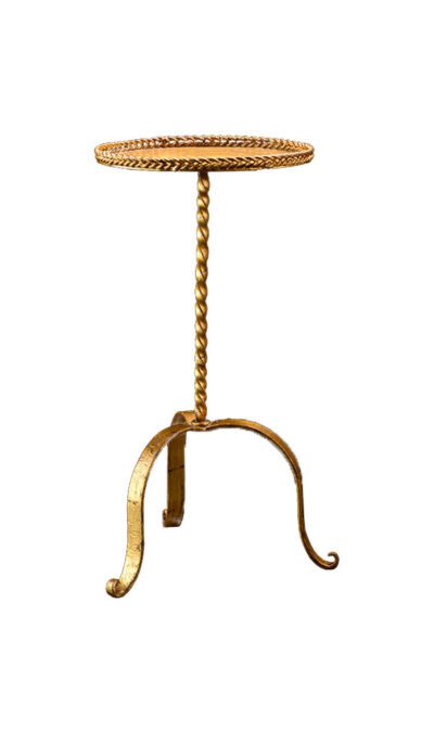 Gilded Iron Rope Cigarette Side Table