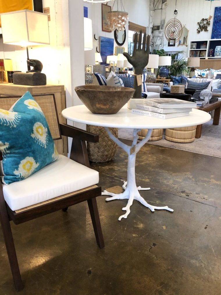 Faux Bois Marble and Iron Table - Mecox Gardens