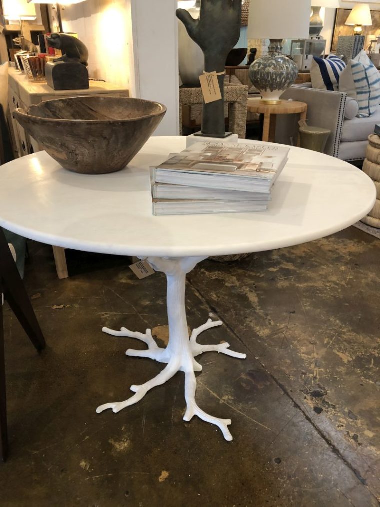 Faux Bois Marble and Iron Table - Image 6