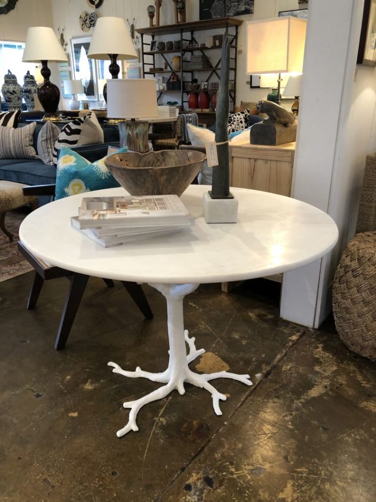 Faux Bois Marble and Iron Table - Image 7