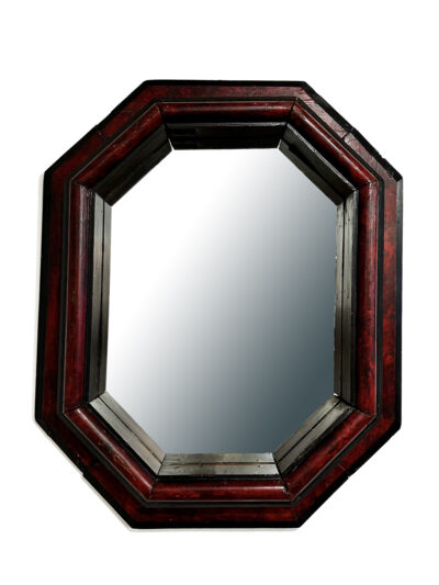 Antique Octagonal Painted Wood Mirror