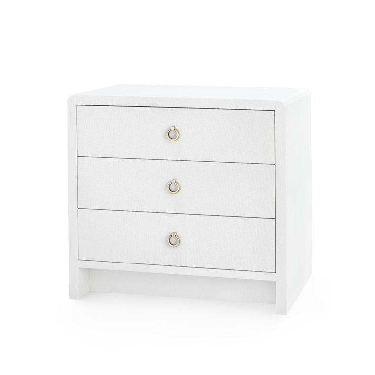 Bryson Linen 3 Drawer Side Table