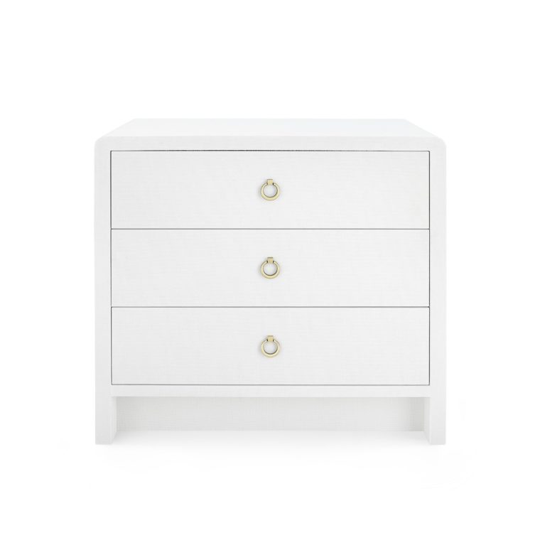 Bryson Linen 3 Drawer Side Table - Image 4