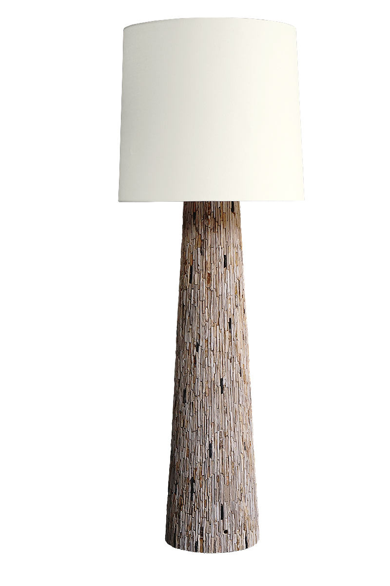 Wood bead online floor lamp