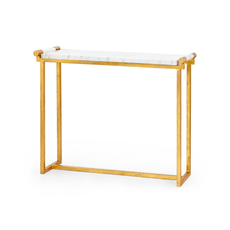 Art Deco Style Marble and Gold Leaf Console