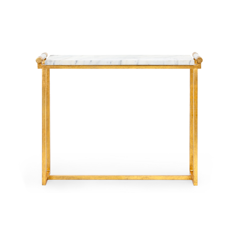 Art Deco Style Marble and Gold Leaf Console - Image 2
