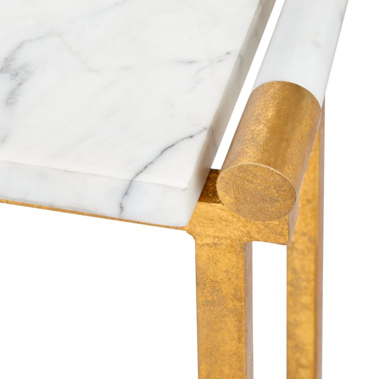Art Deco Style Marble and Gold Leaf Console - Image 3