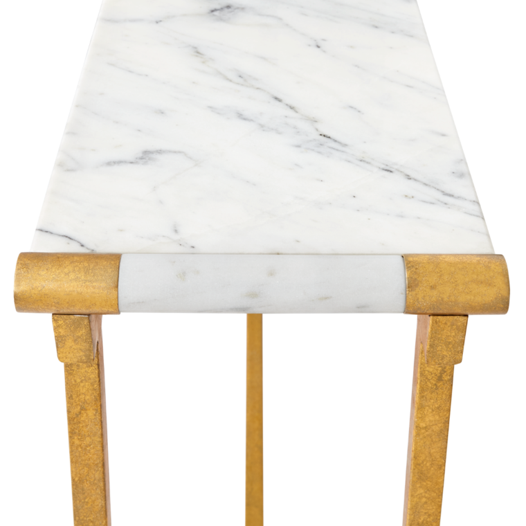 Art Deco Style Marble and Gold Leaf Console - Image 4