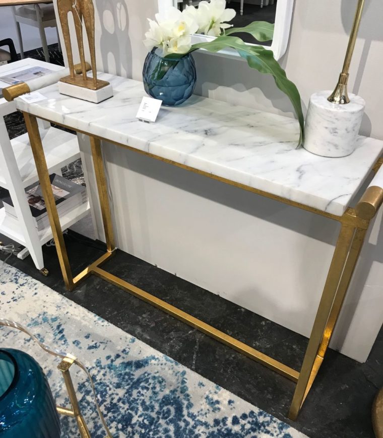 Art Deco Style Marble and Gold Leaf Console - Image 7