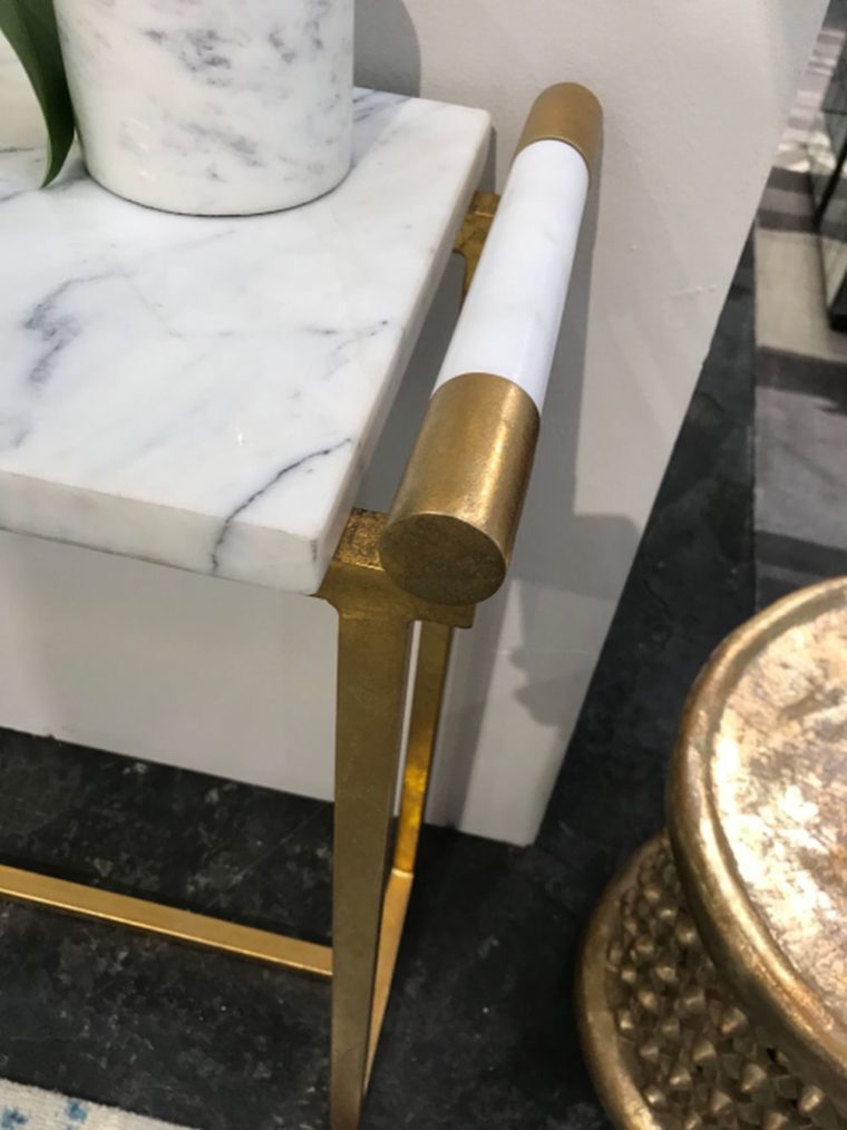 Art Deco Style Marble and Gold Leaf Console - Image 6