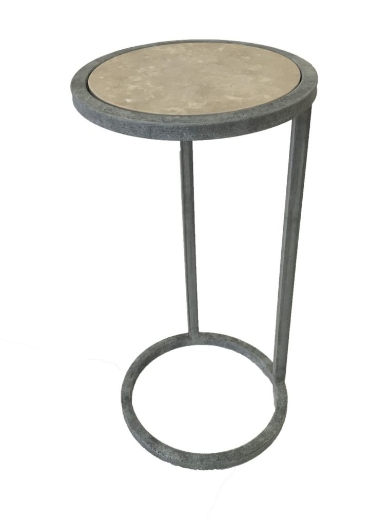 Circular Travertine Side Table - Image 2