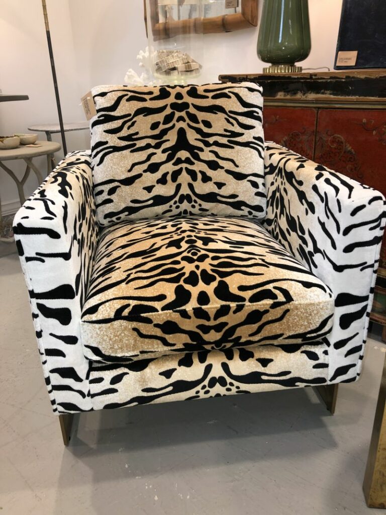 Chenille Tiger Print Chair - Mecox Gardens