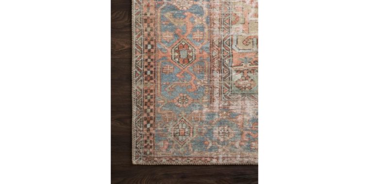 Blue and Terracotta Multi Colored Area Rugs - Image 4