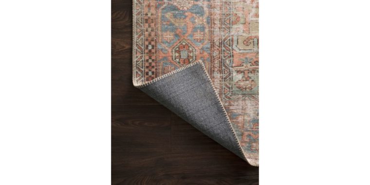 Blue and Terracotta Multi Colored Area Rugs - Image 3