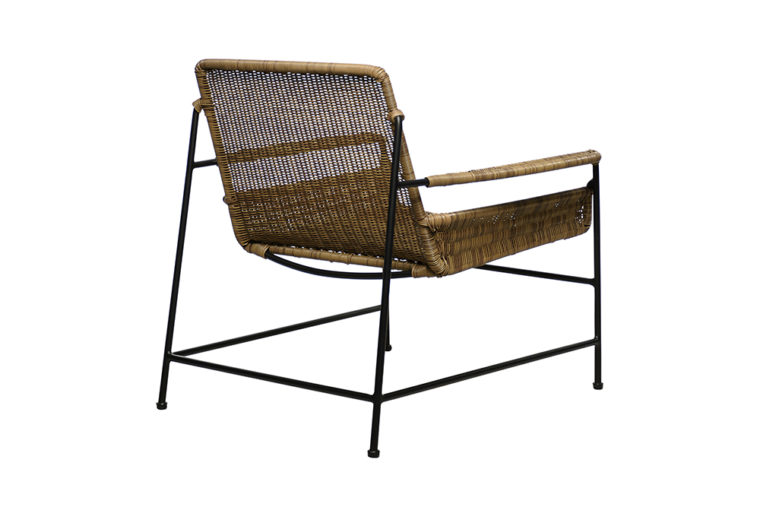 Outdoor Antibes Woven Rattan and Iron Club Chair - Image 4