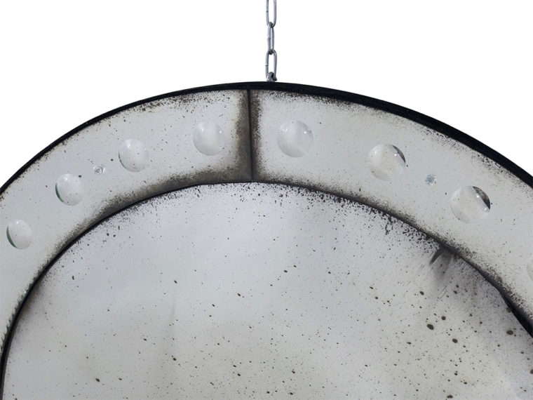 Round Convex Aged Venetian Style Mirror - Image 6