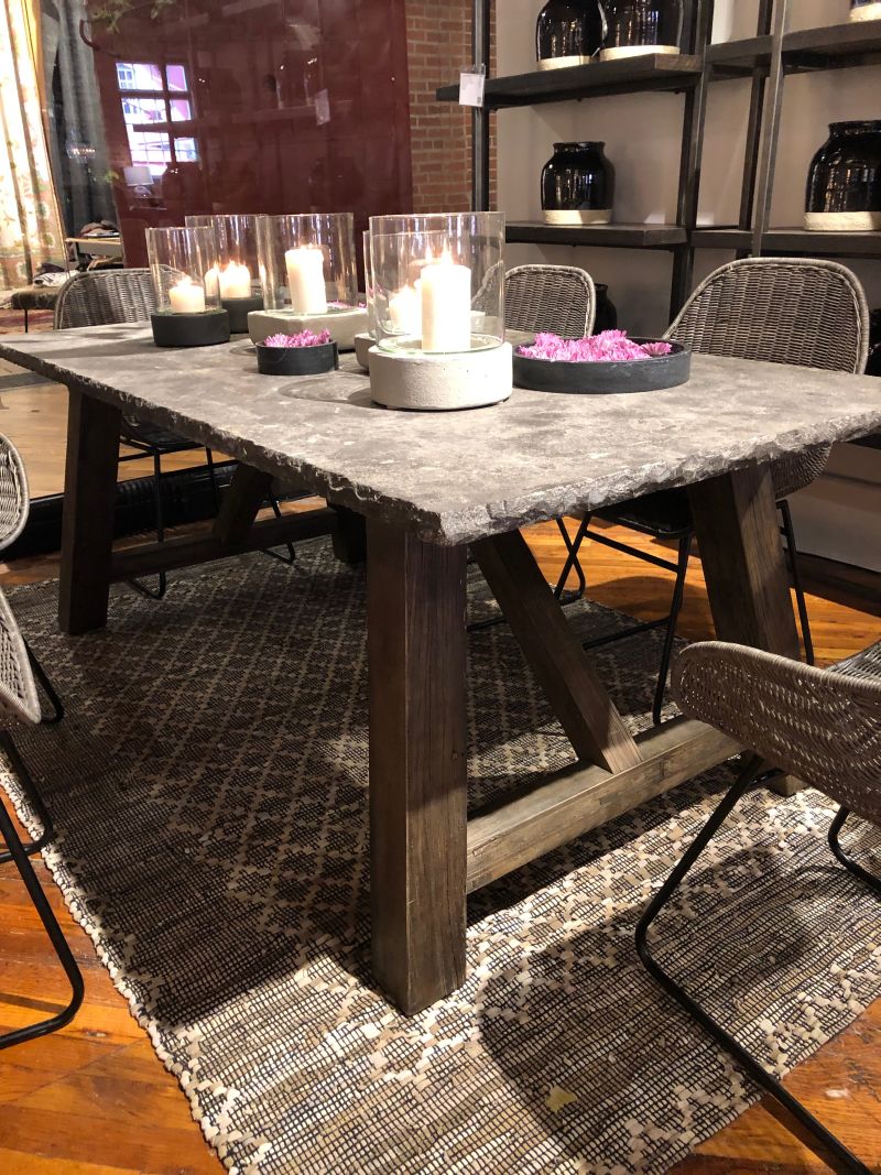 Rustic Stone Top Dining Table Mecox Gardens