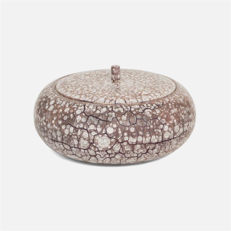 Crackled Mauve Ceramic Bowl