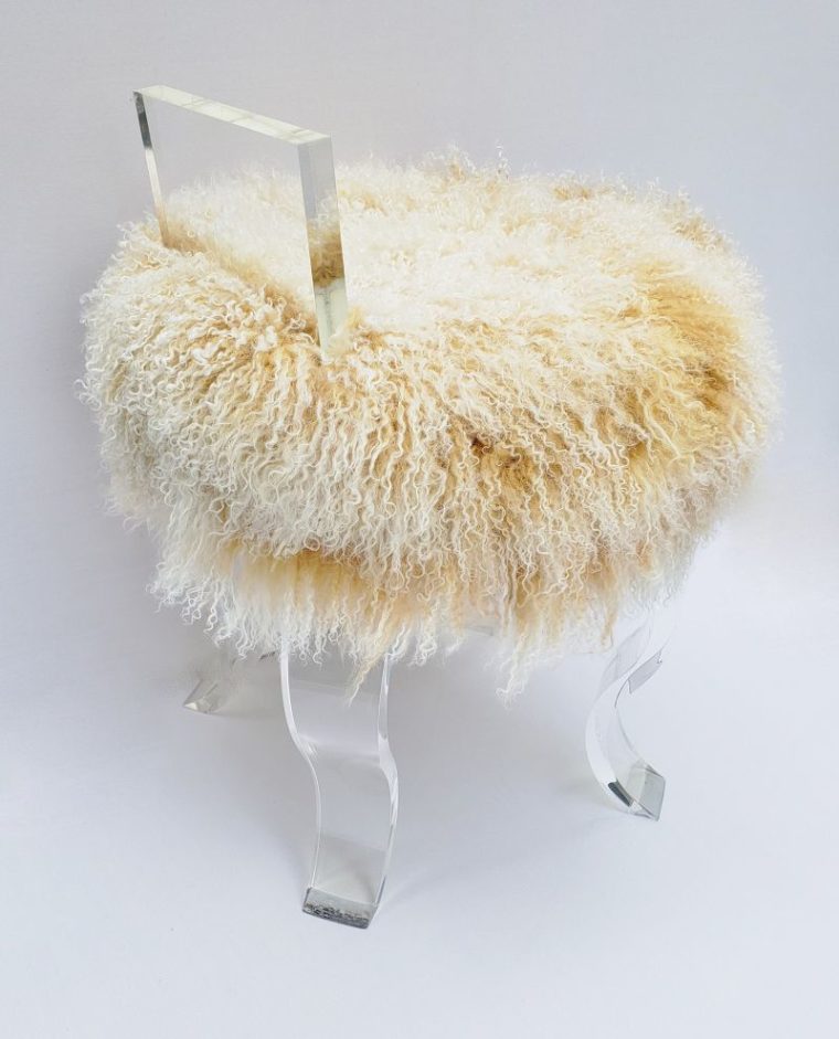 Round Tibetan Swivel Vanity Stool - Image 2