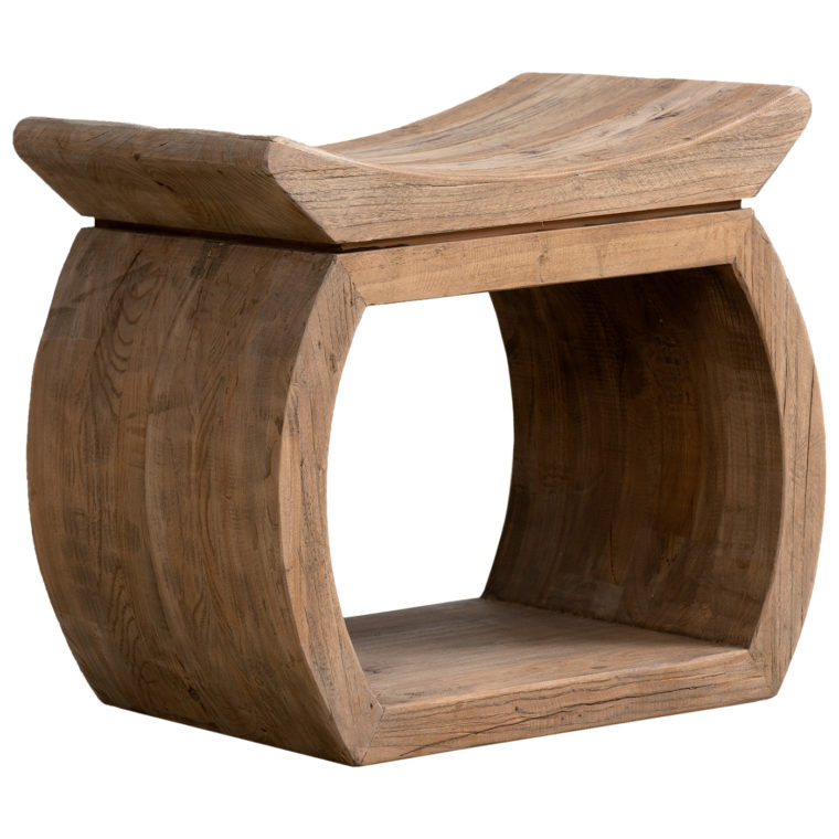 Rustic Reclaimed Elm Stool