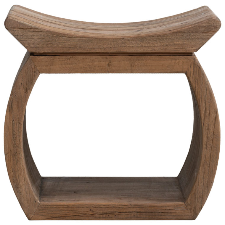 Rustic Reclaimed Elm Stool - Image 2