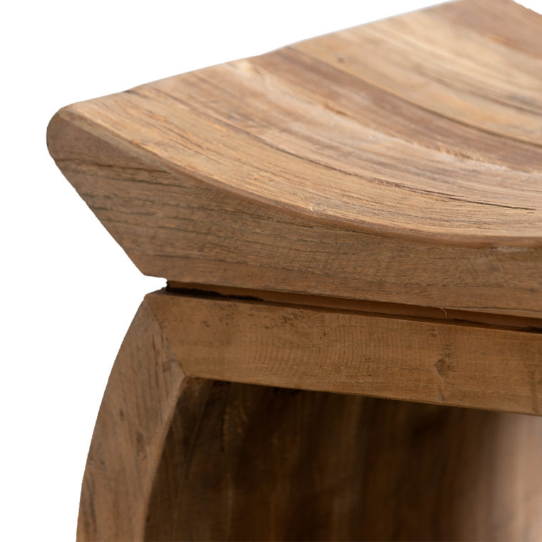 Rustic Reclaimed Elm Stool - Image 4