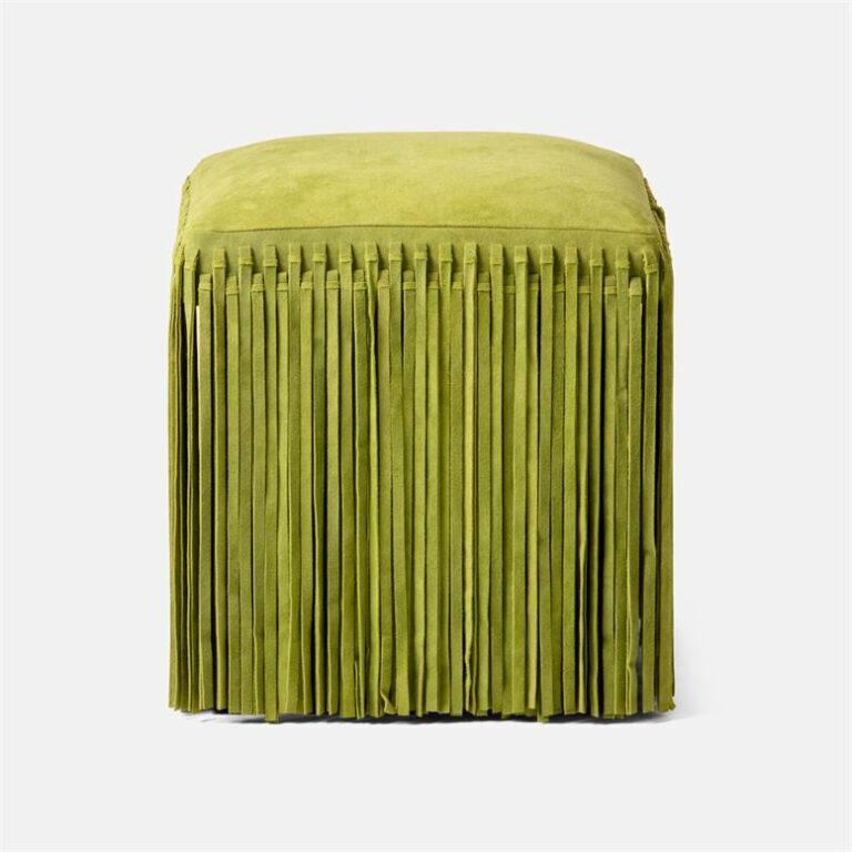 Fringed Suede Ottoman Mecox Gardens