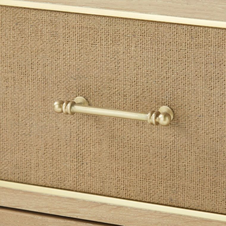 Natural Oak and Jute 3 Drawer Side Table - Image 7