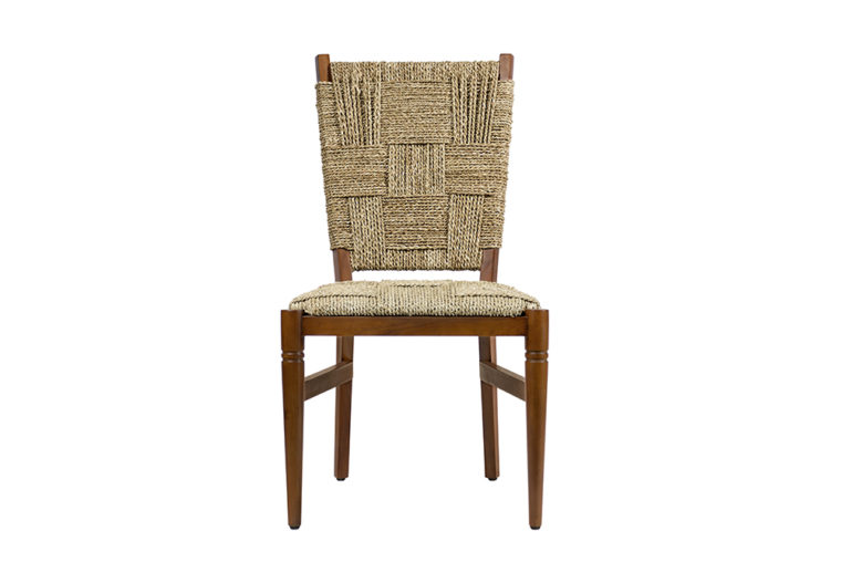 Colby Woven and Teak Side Dining Chair